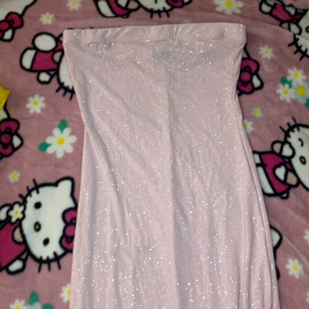 Cute Strapless Pink Dress